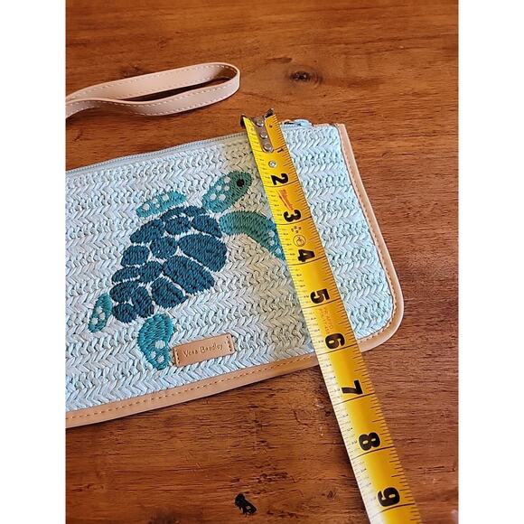 Vera Bradley Straw Wristlet Mint Straw Rare New Turtle - Picture 6 of 8